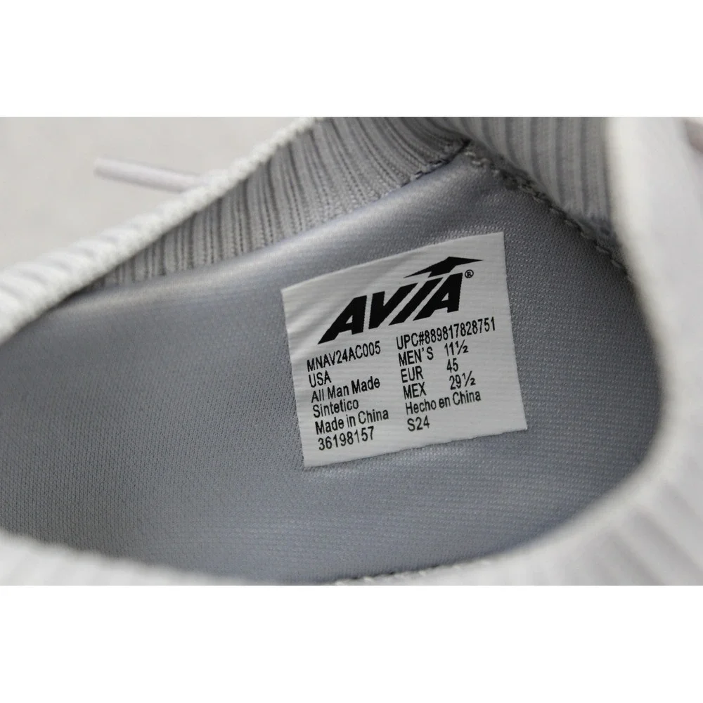 Avia Shoe Men 11.5 Gray Knit Running Sneaker MNAV24AC005 Athletic‎ Comfort